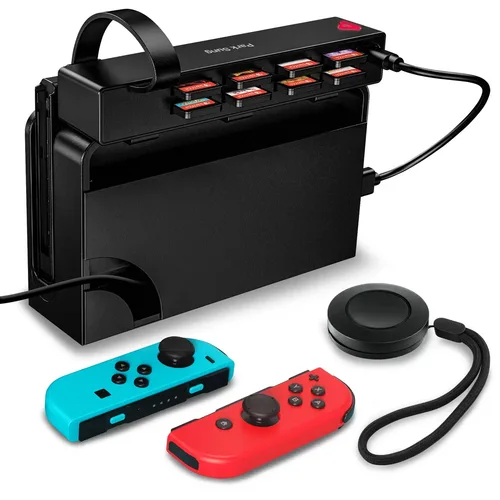 Conmutador de tarjetas de juego 8 en 1 para Nintendo Switch, lector de tarjetas de juego con Control remoto inalámbrico, accesorios para juegos con interruptor automático D1100B