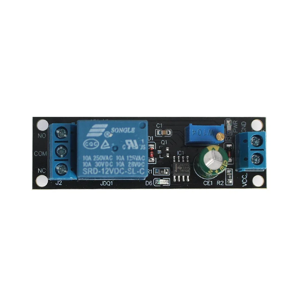 NE555 Timer Delay Relay Module  Adjustable 0-10 Second DC 12V Trigger Switch DC 5V 12V Delay Relay Shield 0~10S