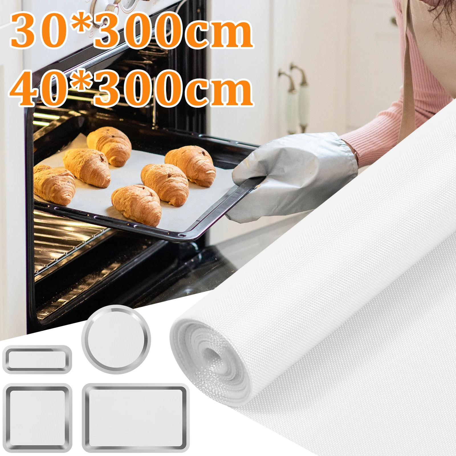 

Silicone Baking Mat 300cm Non-Stick Pastry Baking Mat Heat Resistant Dough Rolling Mat Reusable Kitchen Counter Mat Multipurpose