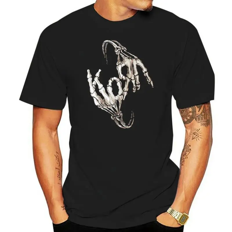 Hot Korn Skull Hand Metal Band Mens Black T-Shirt Size S-3XL