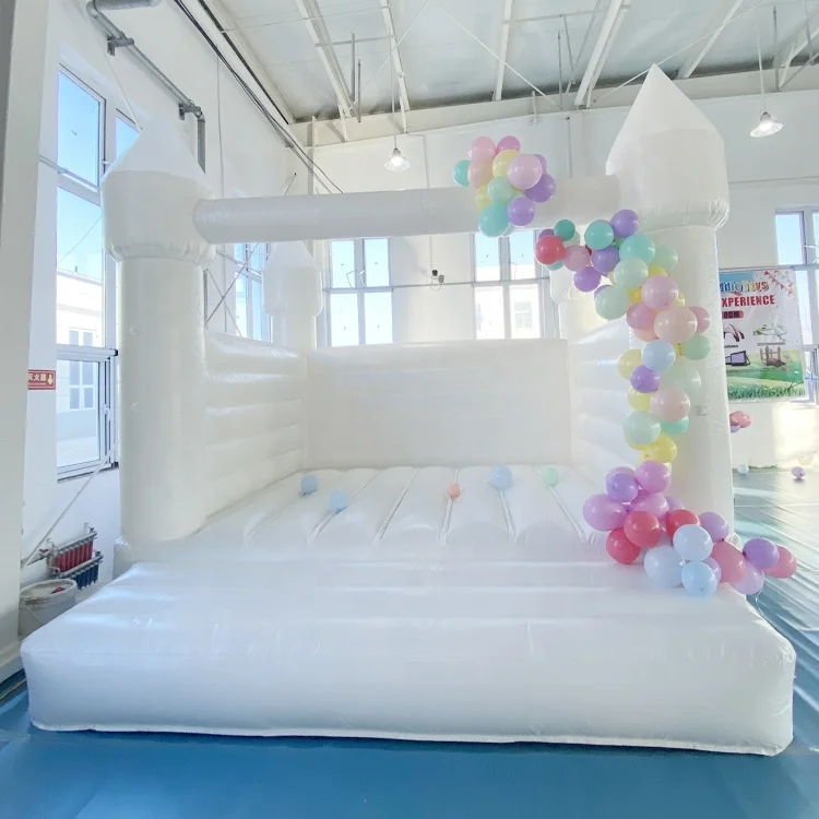 13x13Ft Commercial White Inflatable wedding bouncer jumping  bouncy castle for kids