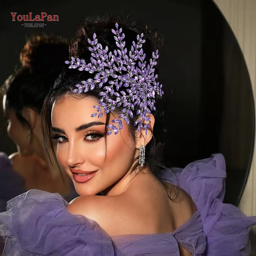 

TOPQUEEN Shiny Rhinestone Bridal Headwear Luxury Wedding Headband Women Hair Accessories Headpiece Party Banquet Headdress HP438