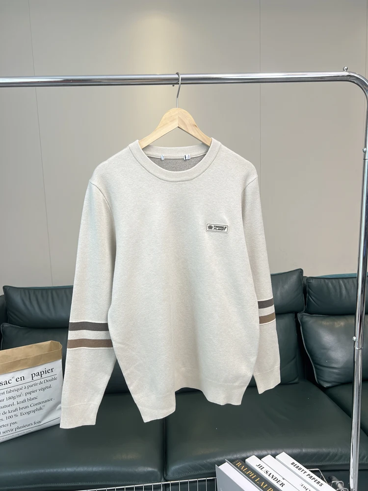 

Удобный модный мужской вязаный свитер круглого цвета, повседневная осенняя одежда в полоску, H-Sle, прямой крой, Urban Sle Long Sve