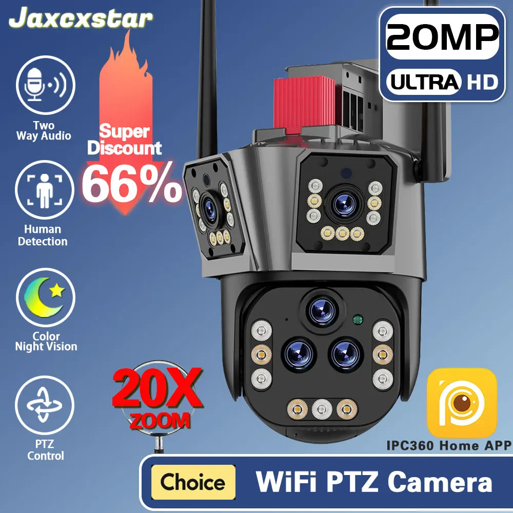 

Ultra 20MP 10K WIFI Surveillance Camera Outdoor Five Lens PTZ 20X Zoom security protectio AI Human Tracking Wireless CCTV Camera