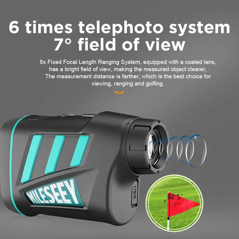 Latest Mileseey PF240 600M 800M 1000M Yd Golf Laser Rangefinder Mini Golf Rangefinder Sport Laser Measure Distance Meterfor Hunt