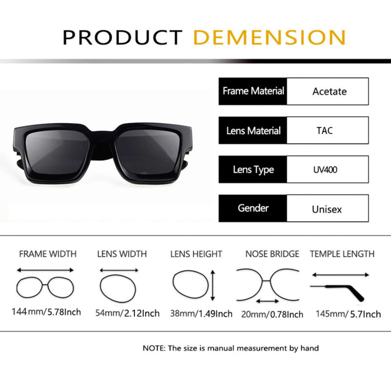 Classic Acetate Polarized Sunglasses High Quality Thick Sunglasses Driving UV400 Protection Glasses For Men And Women With Leath