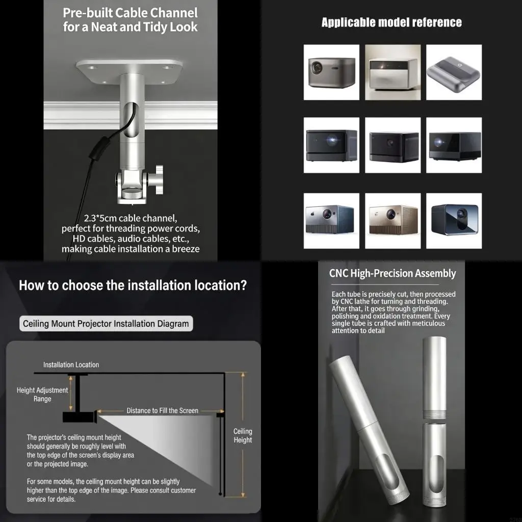 

Регулируемый металлический потолочный подвесной кронштейн для проектора для различных моделей проекторов