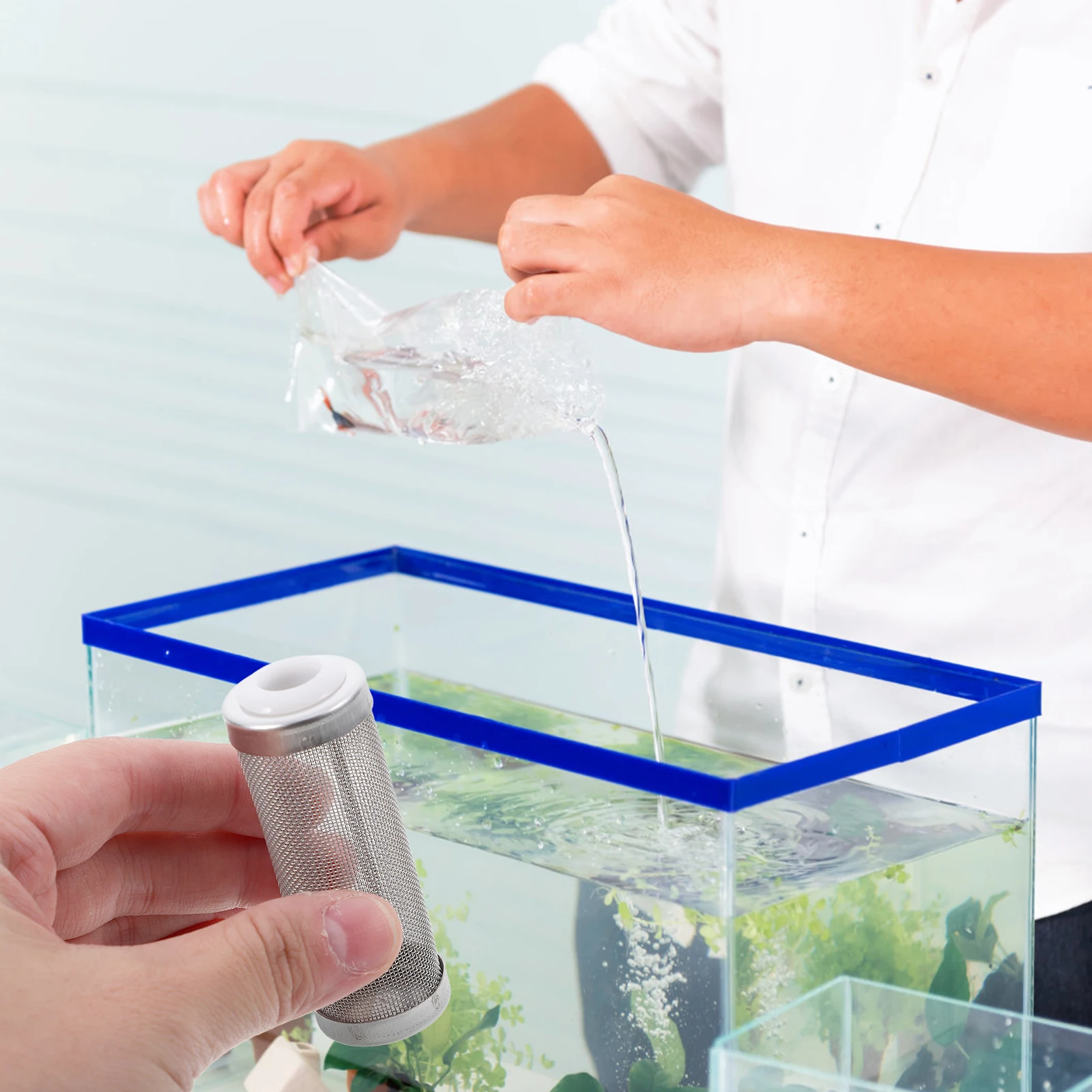 

Metal For Fish Stainless Steel Guard Accessories Shrimp Safe Mesh Strainer Replaceable Aquarium Filters Tank Intake