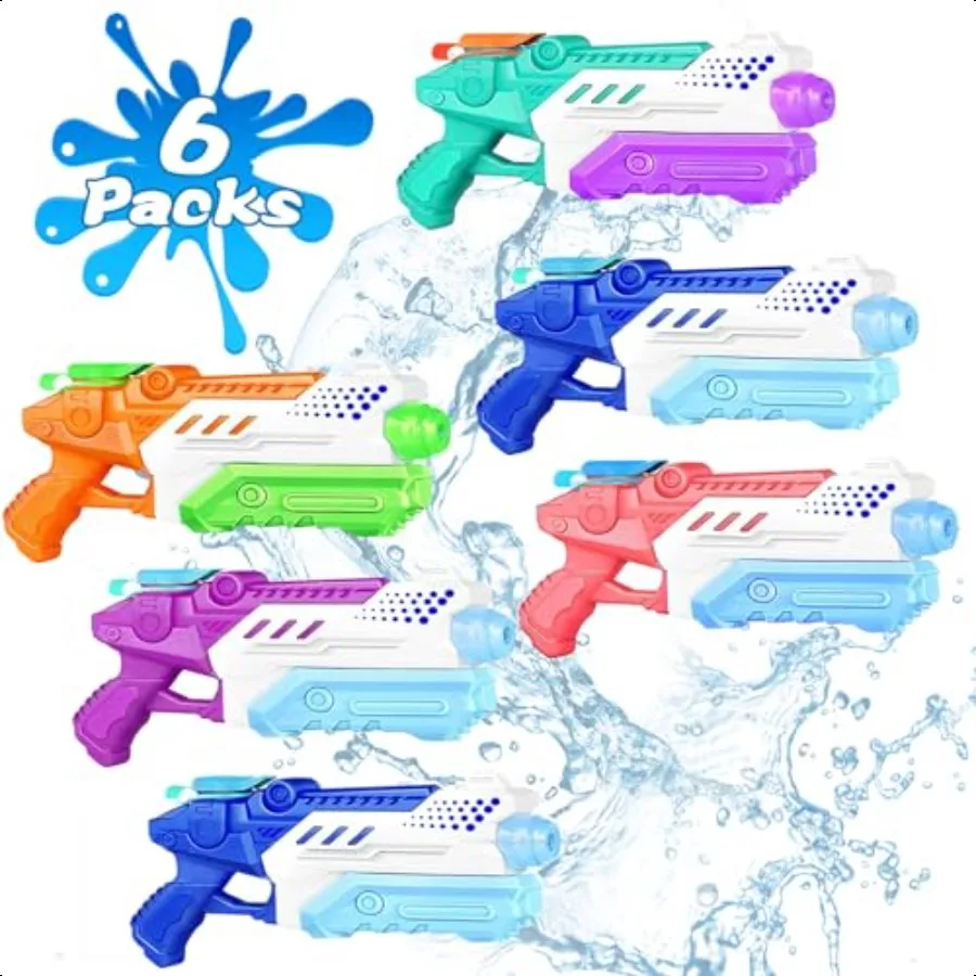 

Quanquer Water Gun for Adults 6 Pack Soaker Squirt Water Guns with High Capacity Long Shooting Range Water er Blaster Pool Toys