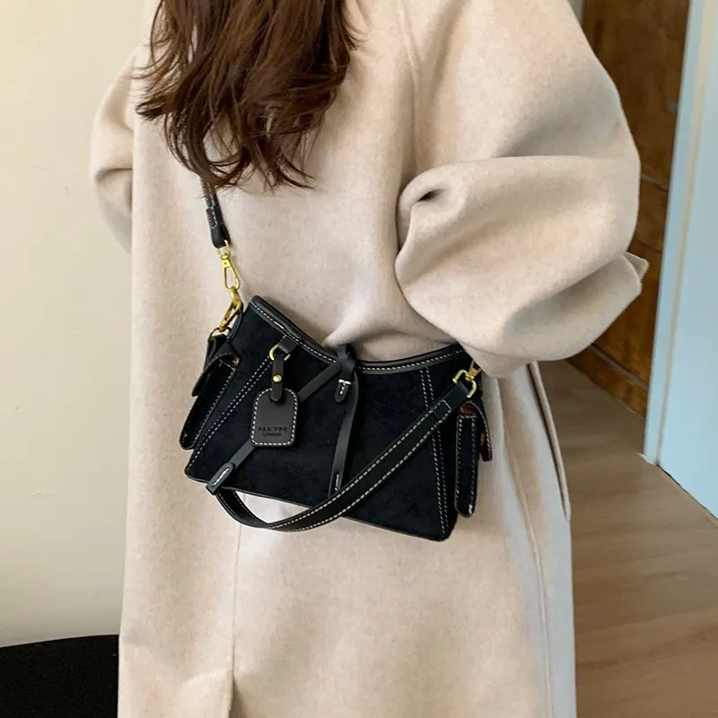 

Нишевая сумка через плечо в стиле ретро 2025 года, многосторонняя сумка через плечо из натуральной кожи, минималистичная рабочая сумка для поездок на работу и свиданий