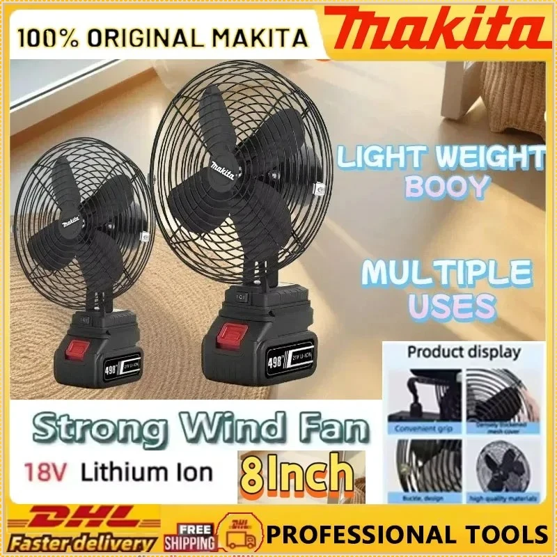 

Вентилятор для кемпинга Makita, беспроводной, портативный, металлический, для рыбалки на открытом воздухе, с мощным потоком воздуха, для аккумулятора 18В