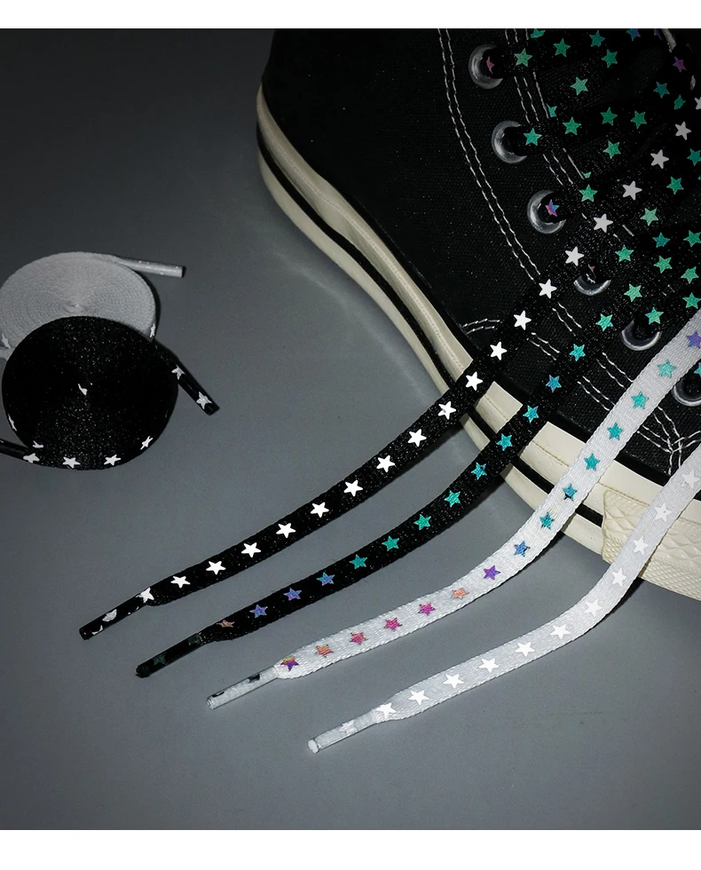 Flache, reflektierende, leuchtende Schuhbänder, die im Dunkeln leuchten, fluoreszierende Schuhbänder für Sneaker, besonders helle Schuhbänder, 1 Paar. – Detail 6