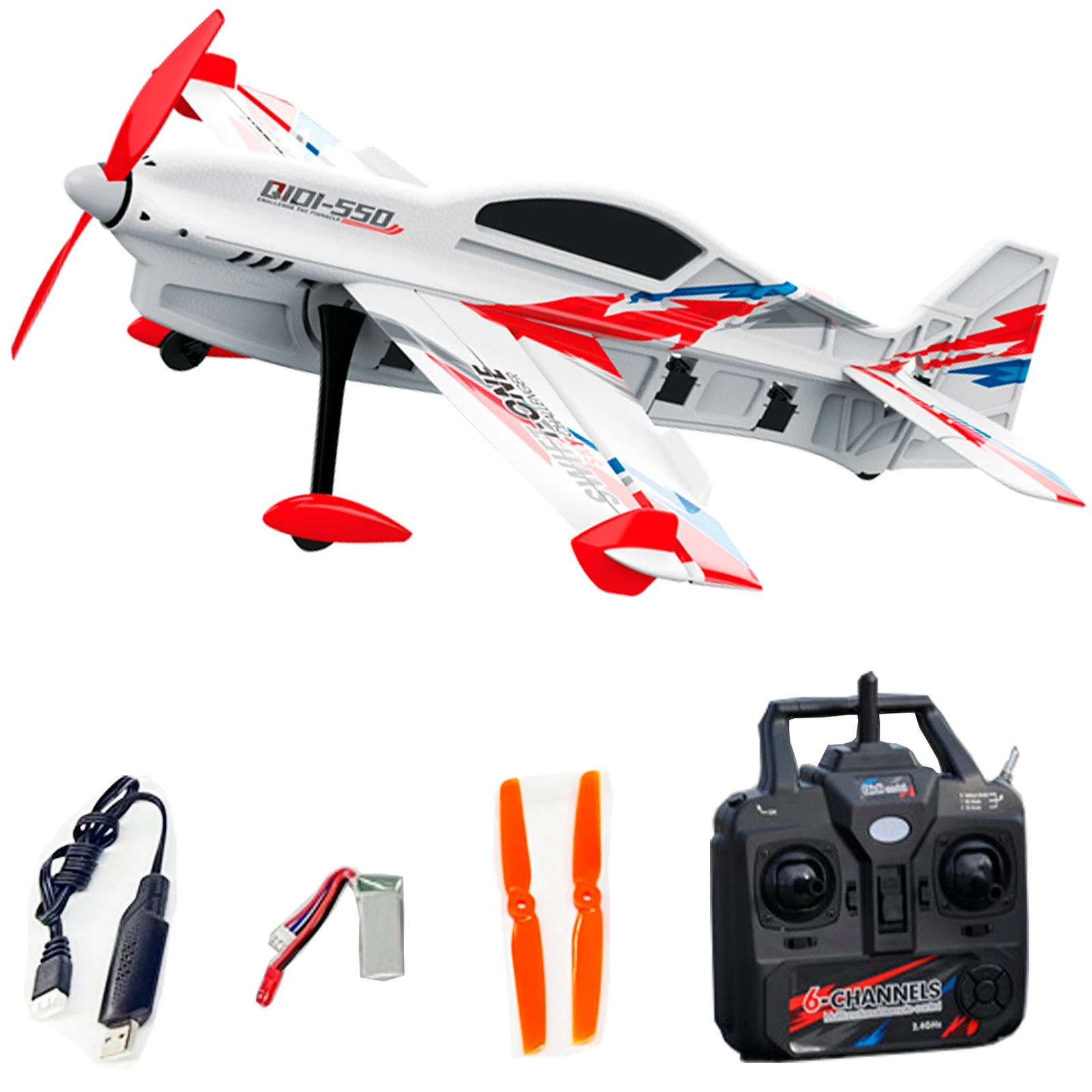 QIDI-550 RC Avion 2.4G Télécommande Avion Brushless Moteur 3D Stunt foetal der EPP Mousse Vol Avion Jouet pour Enfants Adultes