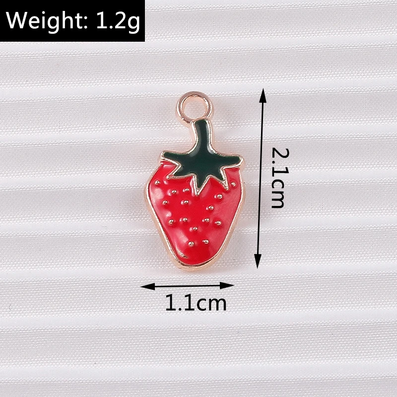 10 teile/los Mix Nette Emaille Obst Apfel Kirsche Ananas Traube Charms für Schmuck Machen Frauen Ohrringe Anhänger Halsketten Geschenke – Detail 26