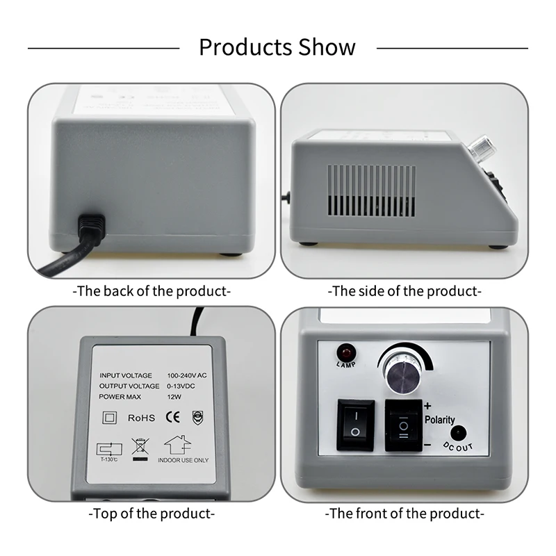 Electric Stainless Steel Manicure Tool Nail Drill Machine & File Polisher for Professional Nail Art