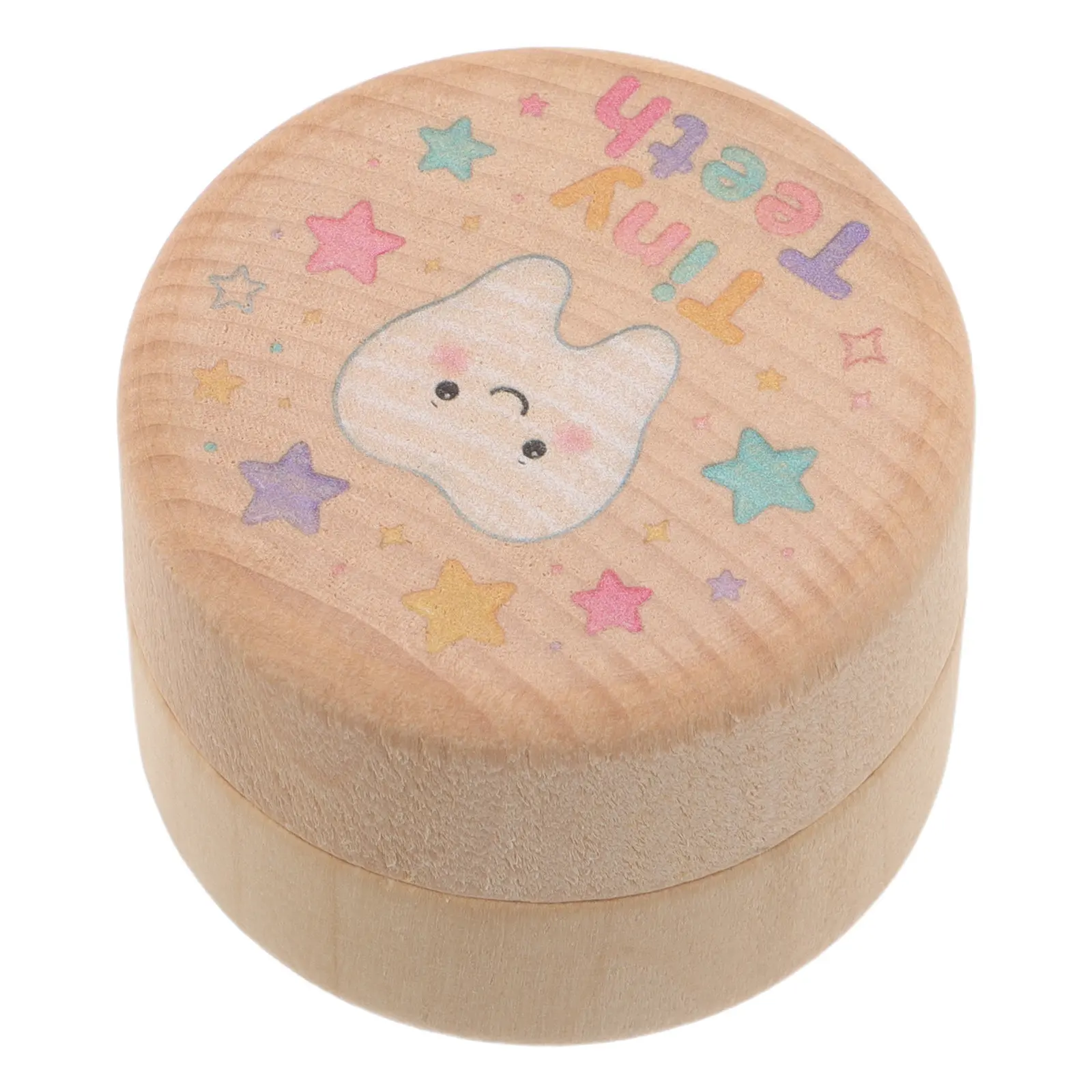 Wooden Baby Tooth Fairy Box 2 Inch First Lost Tooth Collection Box Kids Keepsake Organizer Memory Souvenirs Storage Home Use