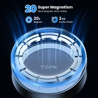 TOPK for Magsafe Car Phone Holder,Powerful Magnetism Premium Quality Single-Hand Operation Metal Hook Magnetic Car Phone Mount 2