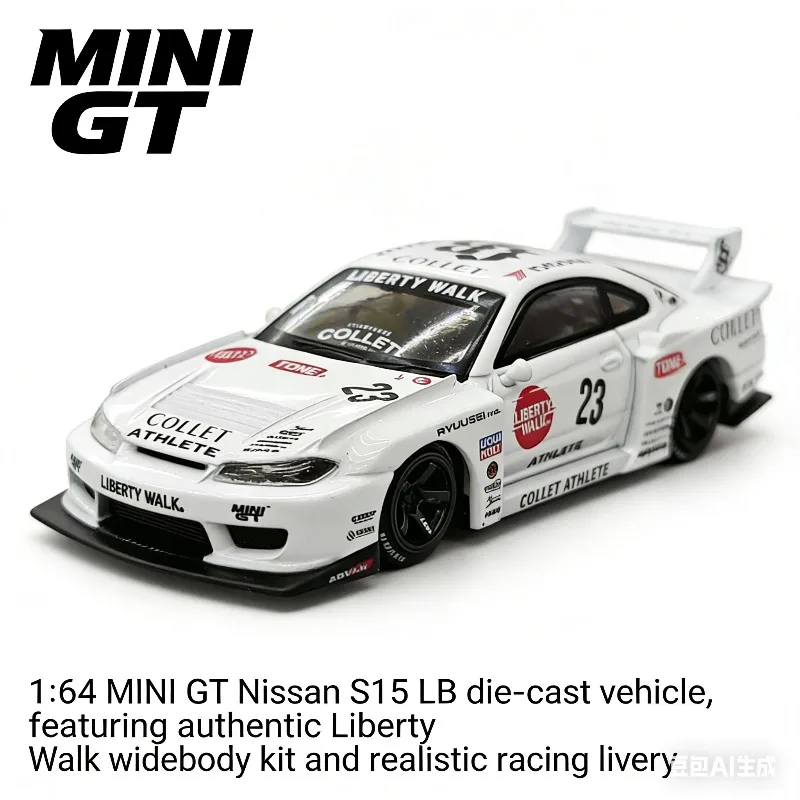 

MINI GT 1:64 Nissan LB-Super S15 Realistic Alloy Car Model, Boys' Holiday Gift Toy, Adult Collection Decoration Item.
