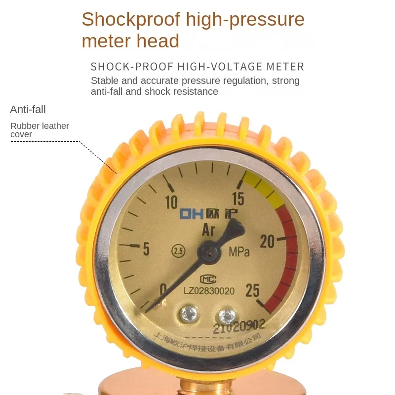 Double Tube Argon Meter Double Head Argon Flow Meter Yqar-731L Argon Arc Welding Pressure Reducer High Quality Double Tube Meter