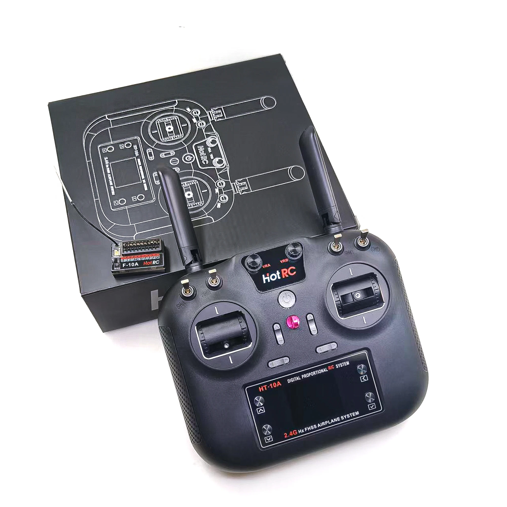 RC Hotrc HT-8A / HT-10A 2.4G 8CH/10CH Transmitter HT8A Remote Control with F-08A Receiver For RC Aircraft Car Ship Tank
