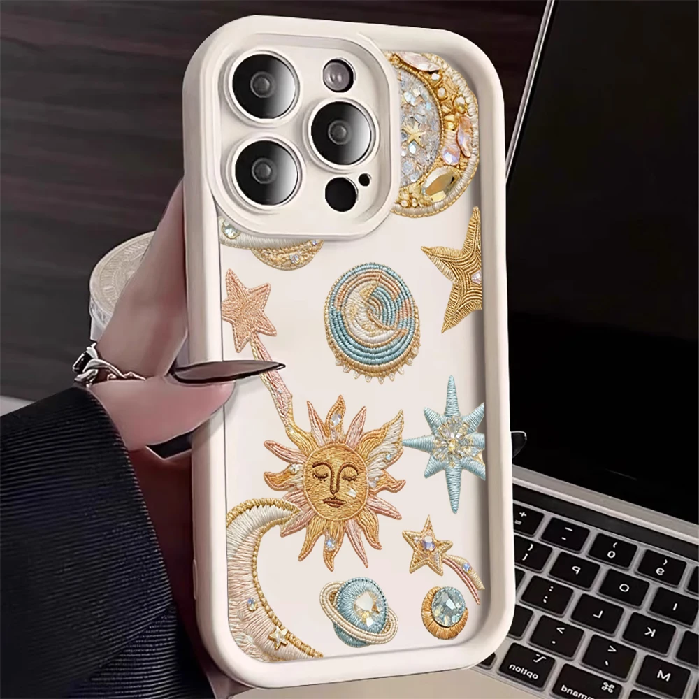 Luxus-Silikonhülle mit Sternen- und Mondmotiv für iPhone 16 13 11 17 Pro Max Hüllen iPhone 12 13 ProMax 14 15 Plus 7 8 XS XR Stoßfeste Schutzhülle – Detail 14