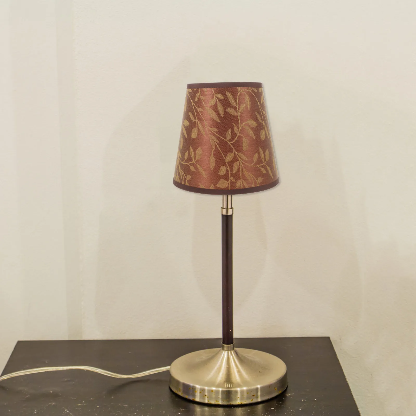 Small Lampshade Willow Leaves Pattern Cloth Lamp Cover Indoor Use E27 Replacement Light Shade Vintage Style Protective