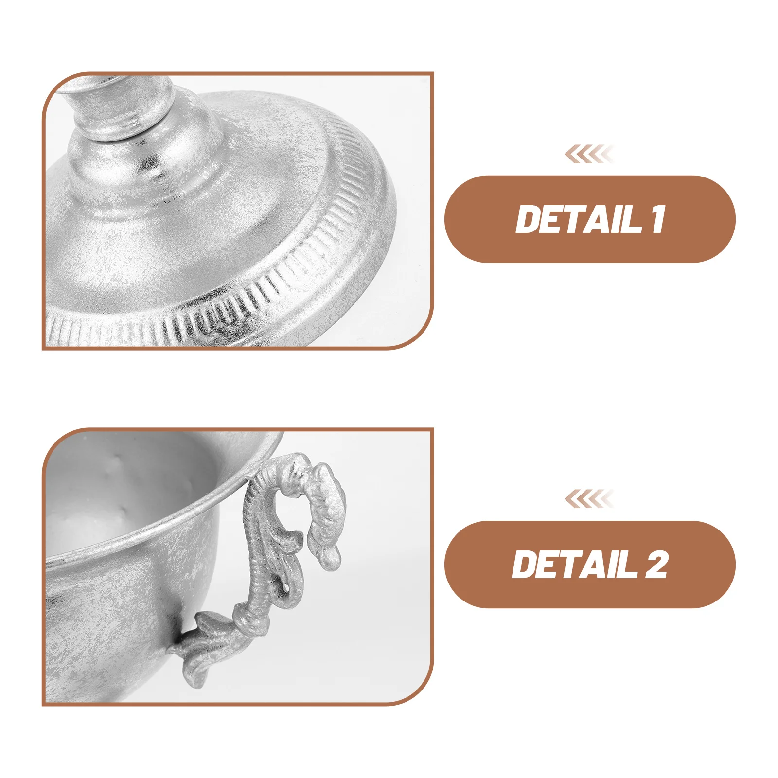 مزهرية معدنية أوروبية عتيقة 10.22X9.04X6.09 "الزعثرة الحديد الفن اناء للزهور لطاولة الطعام ديكور محور الزفاف