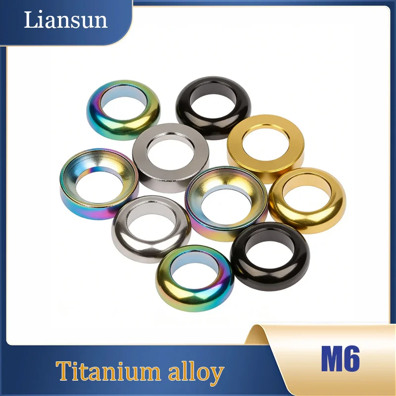 

5-10pcs Titanium Washer Gaskets M6 Concave&Convex Washers Spacer for Mountain Bike/BMX Bicycle Brake Caliper Disc Brakes