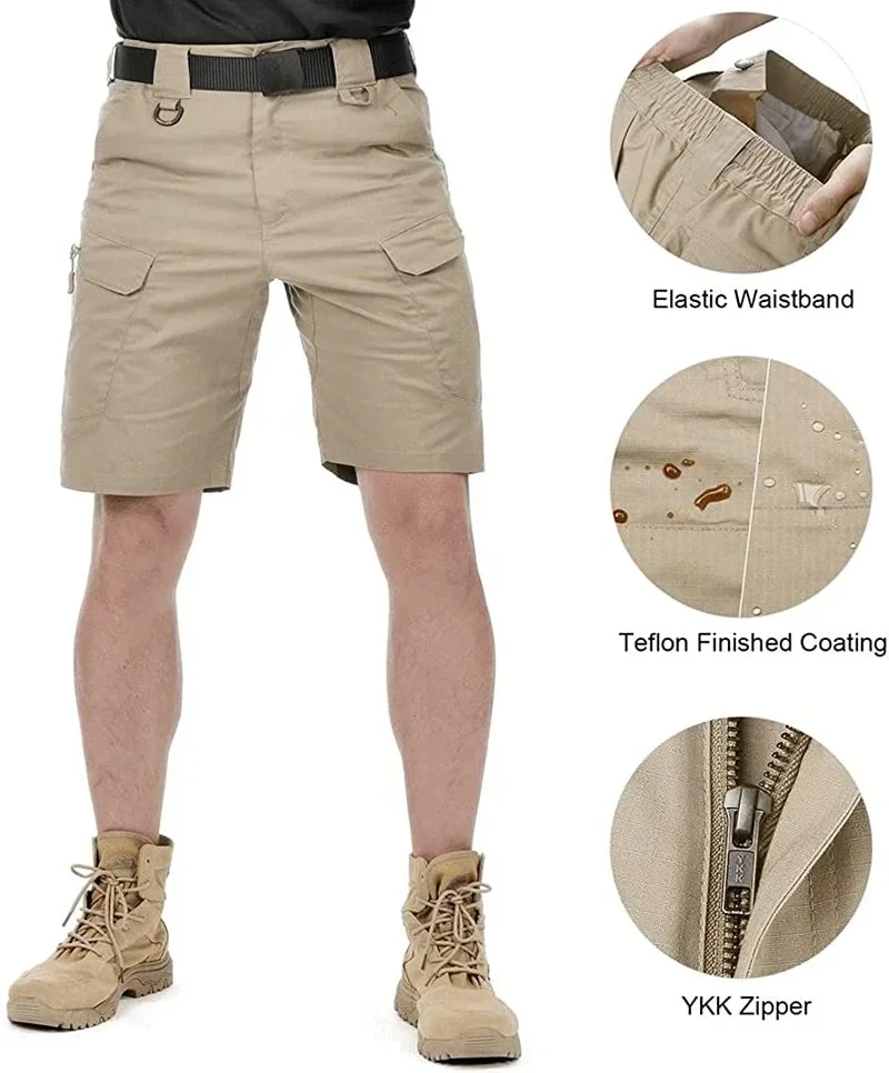 Pantalones cortos de Hunting para hombre, Shorts mejorados, impermeables, de secado rápido, con múltiples bolsillos, al aire libre para caza y pesca