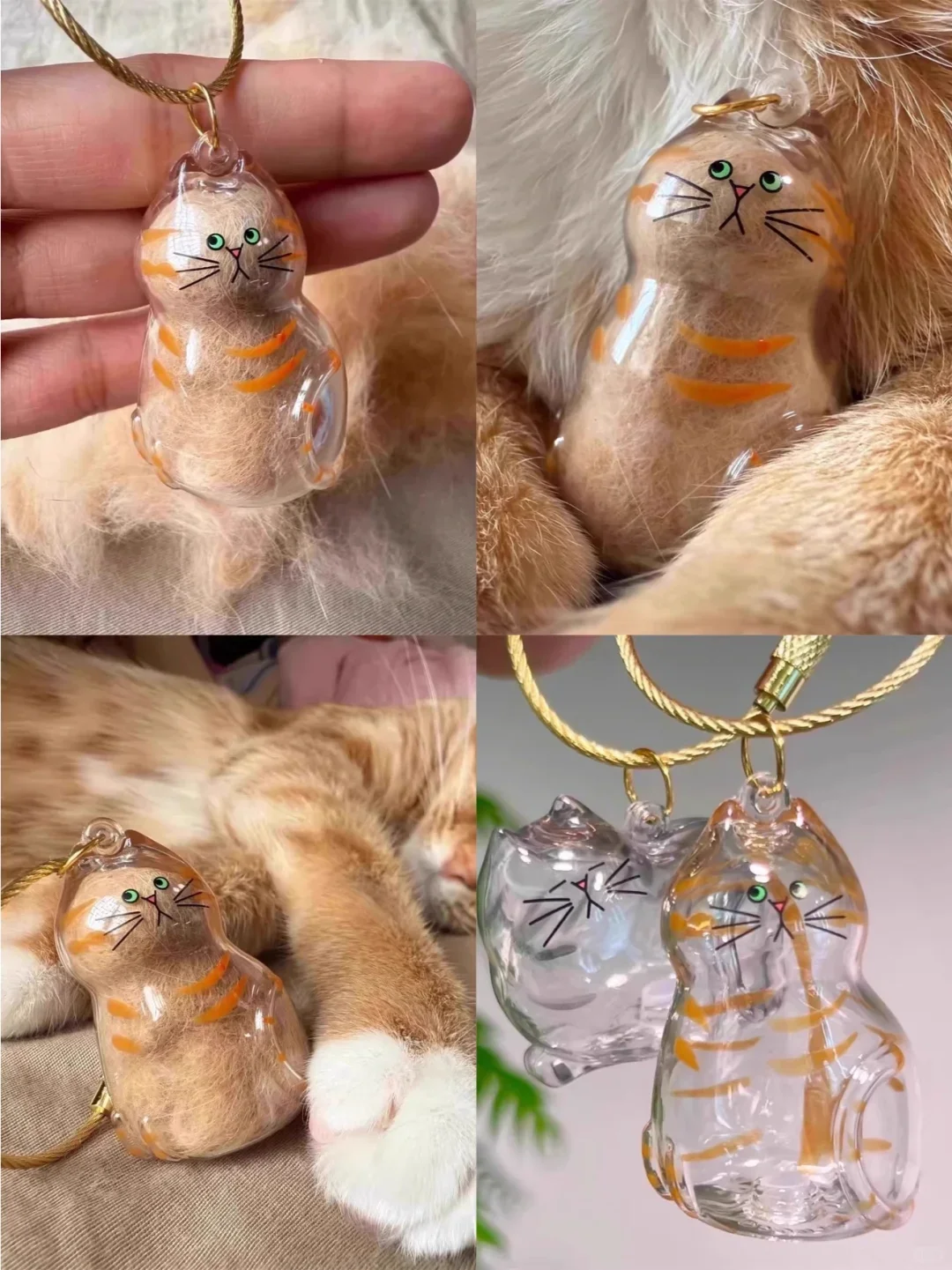 

New Product In Stock Transparent Cat Hair Storage Box Hanging Decoration Blind Box Cat Hair Storage Capsule Desktop Ornament