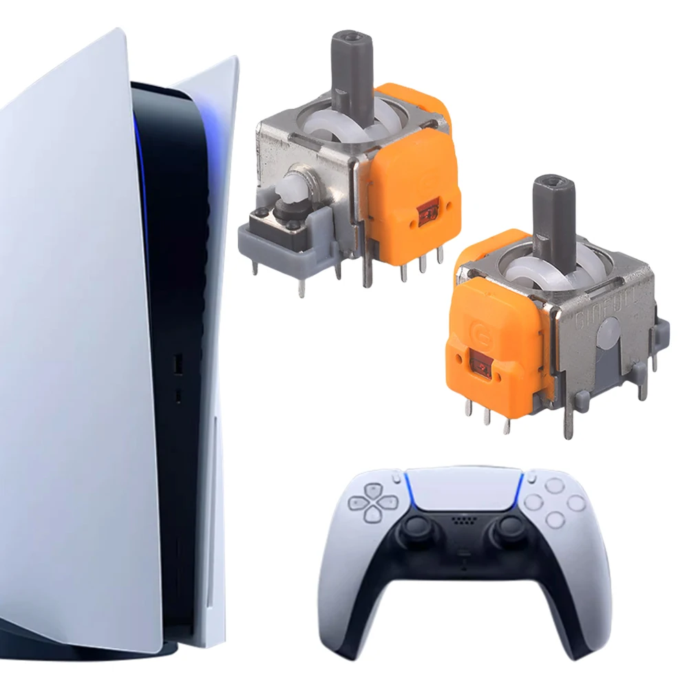 10 قطعة ثلاثية الأبعاد قاعة تأثير عصا التحكم عالية الدقة التناظرية عصا الاستشعار وحدة لا الانجراف Thumbsticks وحدة إصلاح أجزاء ل PS4/5