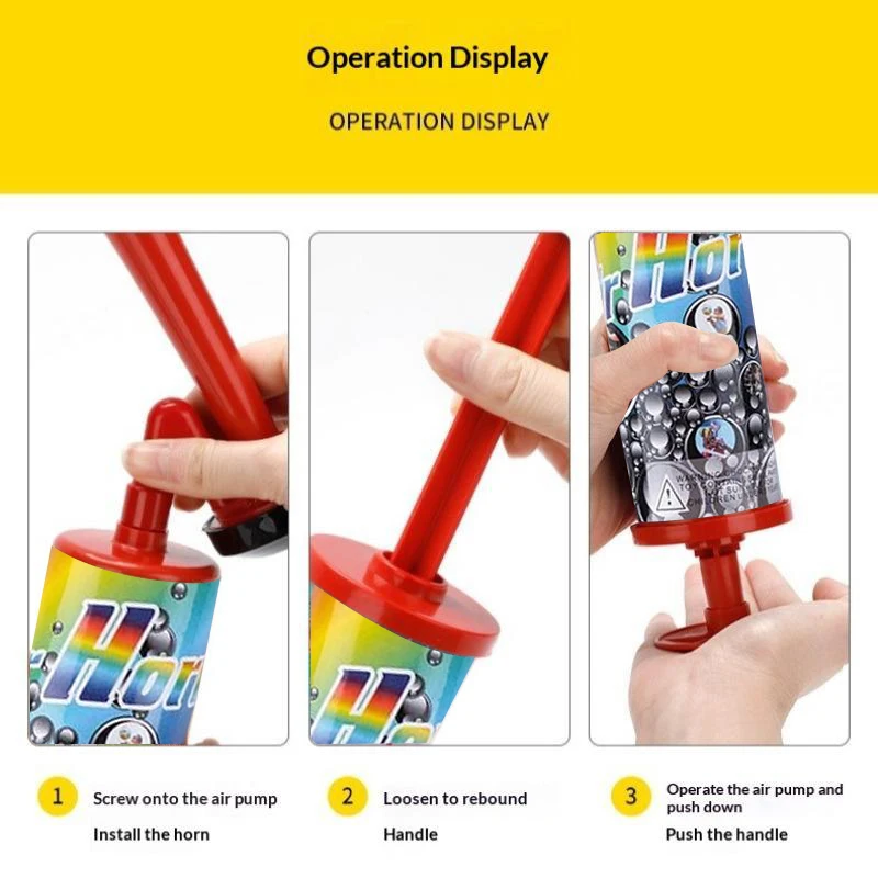Loud Handheld Air Horn Mini Pump Noisemaker Portable Safety Horn Toy for Wedding Party Celebration Prank Use