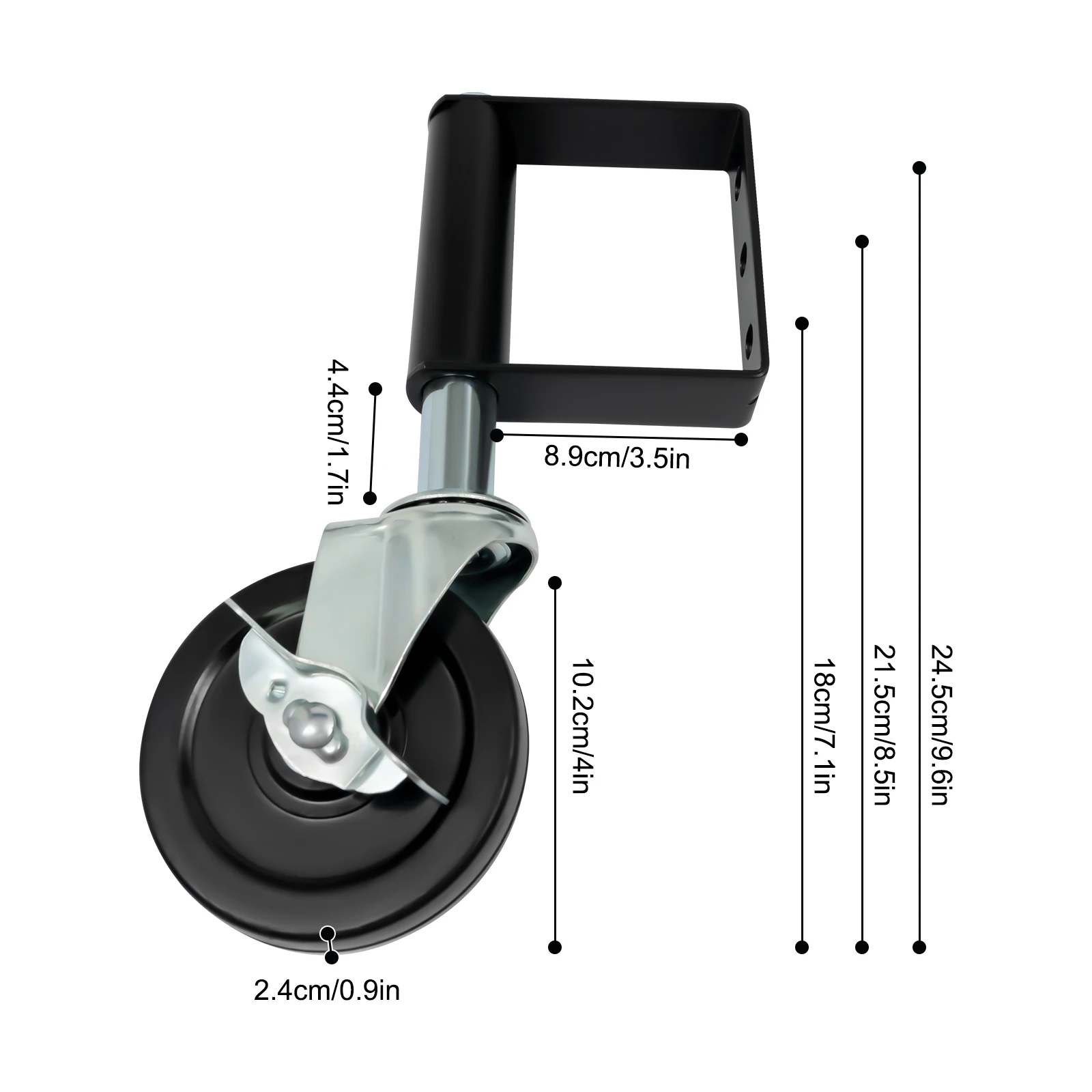 2-pack deurrollen Stille, veerbelaste meubelwielen, capaciteit 220 lbs per stuk, voor tuin- en landgoeddeuren, zware deuren met rem