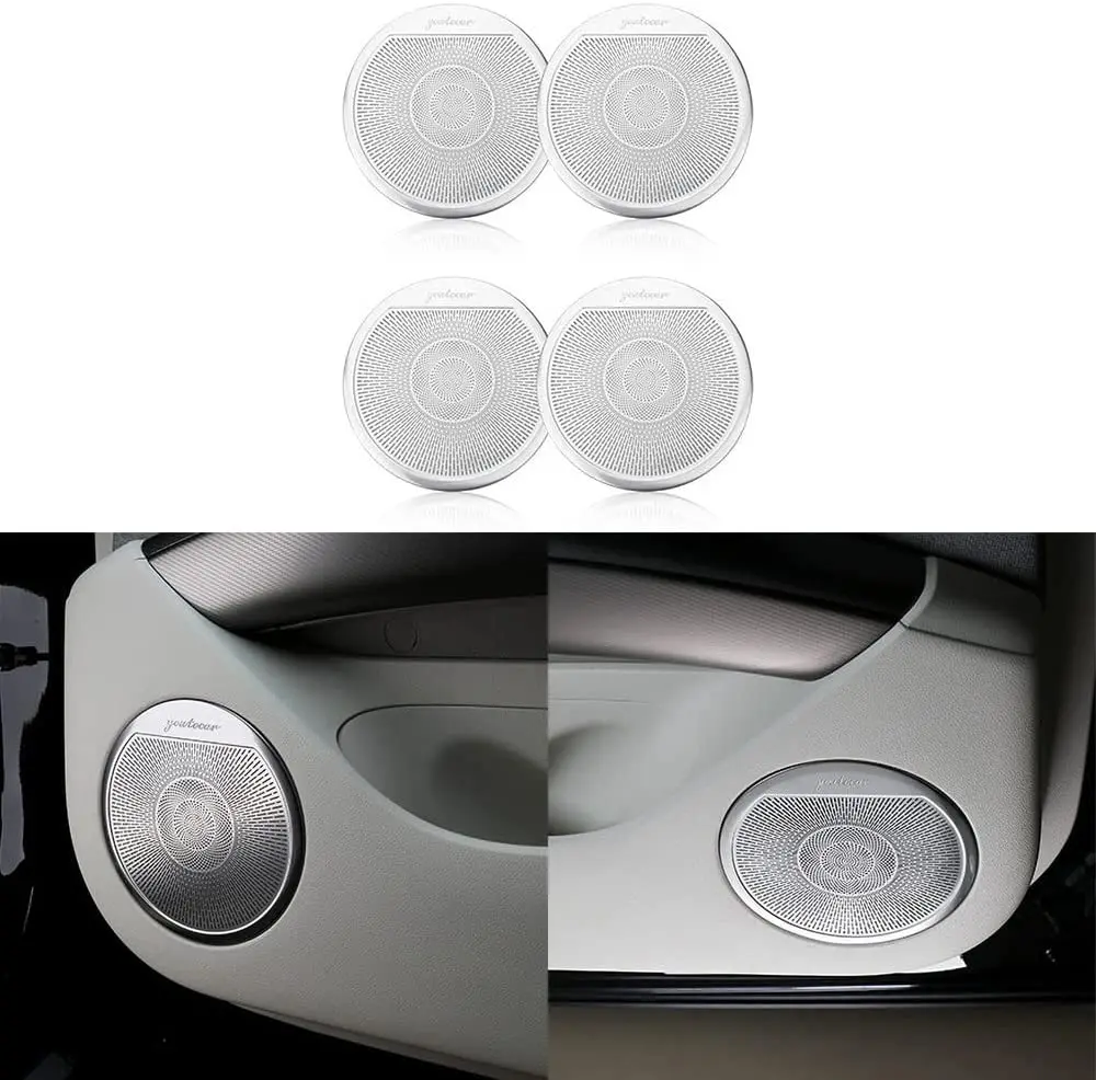 

Stainless Steel Interior Door Speaker Decoration Cover Trim Compatible with Genesis GV60 Automotive Accessories