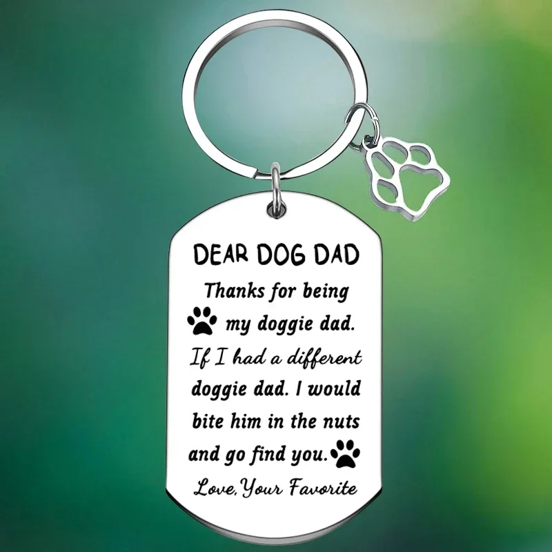 Dog Dad Gift Keychain Dog Lover Gift Key Chain Pendant Pet Owner Rescue Gift