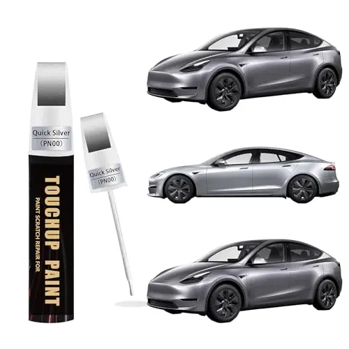 Quicksilver(PN00) Car Paint Touch Up Pen Compatible with Tesla,2-In-1 Color Accurate Touch Up Car Scratch Repair Paint Match Tes