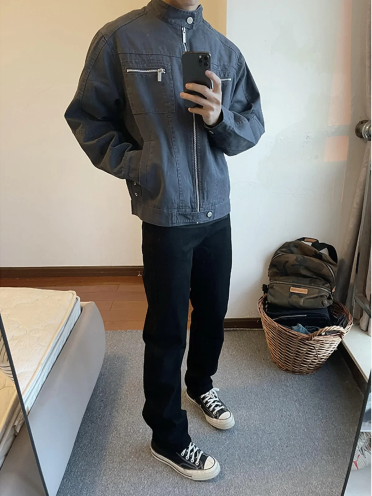 

Мужская куртка-харрингтон цвета хаки для весны и осени, в американском уличном стиле, для работы и повседневной носки, верхняя одежда Cleanfit