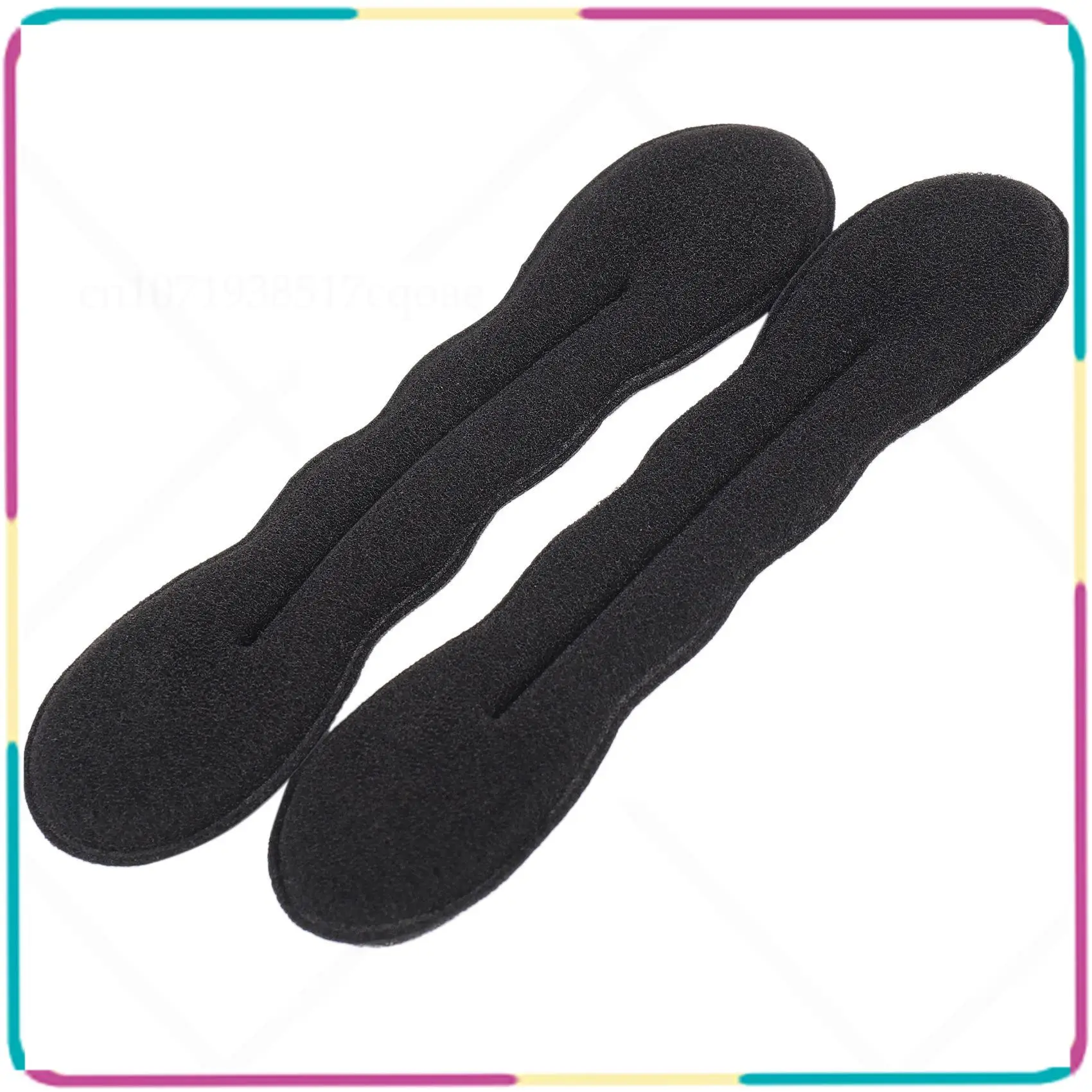 

B13C Magic Bun Maker (2 Small, 2 Large) Foam Sponge Bun Shaper Hair Accessories (Black)