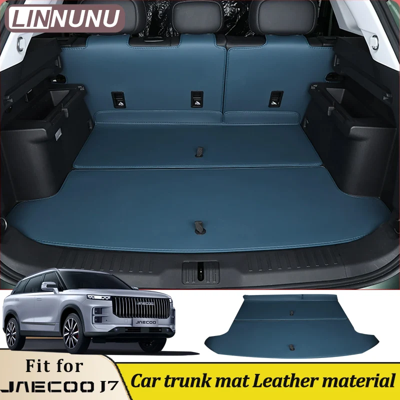 LINNUNU For JAECOO J7 PHEV Half pack Car trunk mat Rear trunk protection Leather pad Car Interior Accessories 2025 2024 2023