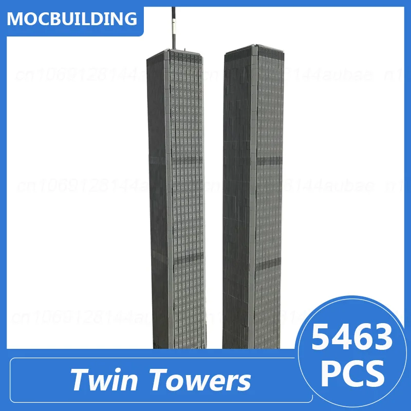 Twin Towers Model Moc Building Blocks City Architecture DIY Assemble Bricks Display Children Creative Toys Xmas Gifts 5463PCS