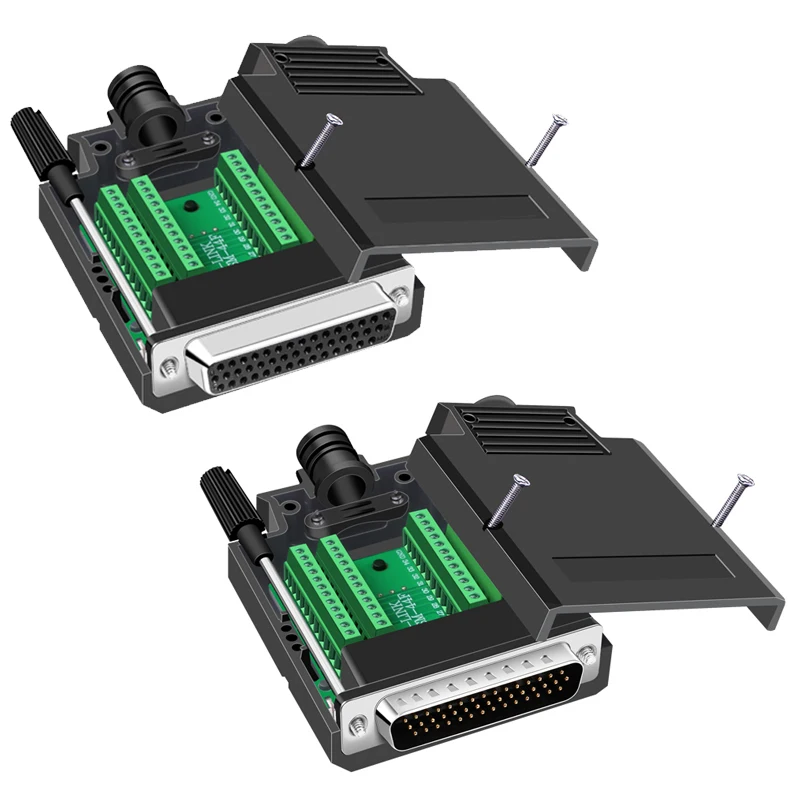 1PCS HDB44 DB44 Solderless Connector 3 Rows D‑SUB 44Pin Male Female Plug Breakout Terminal Board Adapter Industrial Joint