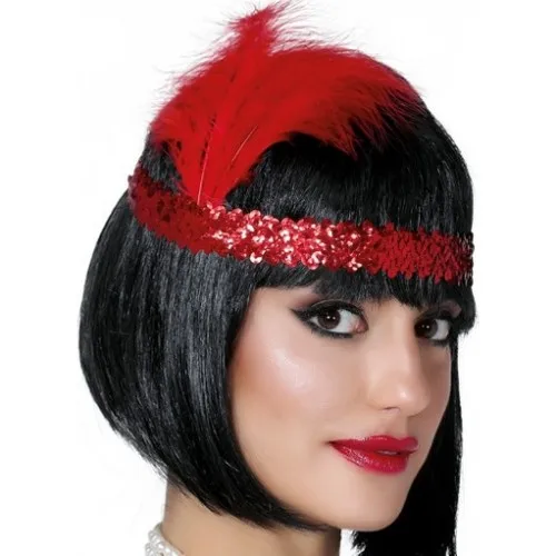 Aydınlı Party Accessory Red Color Furry Charleston Hair Band Headband