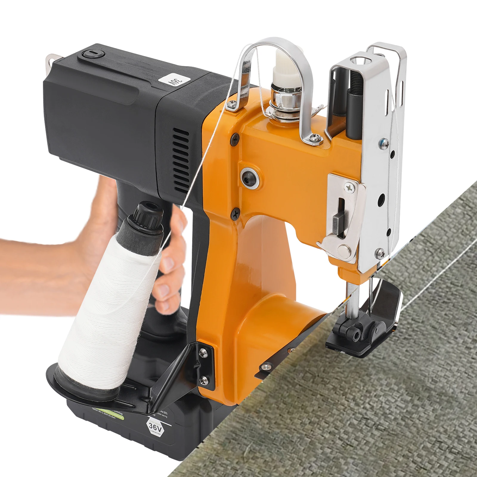 

190W Portable Bag Sewing Machine Handheld Industrial Electric Bag Knitted Bag Sealer 2600 Stitches High-Speed Sewing 18000rpm