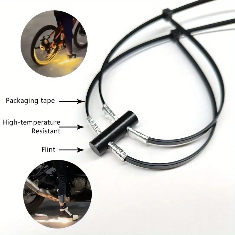 1pc/3pcs Sole Hit Flint Foot Brake Ground Spark Flint Magnesium Rod Bicycle Motorcycle Cool Skateboard Sparks