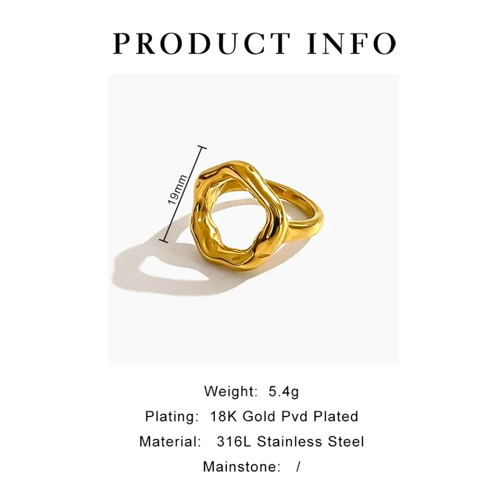 2025 Minimalist stainless steel gold-plated couple Ring for Christmas is a stylish and simple jewelry gift for everyday parties