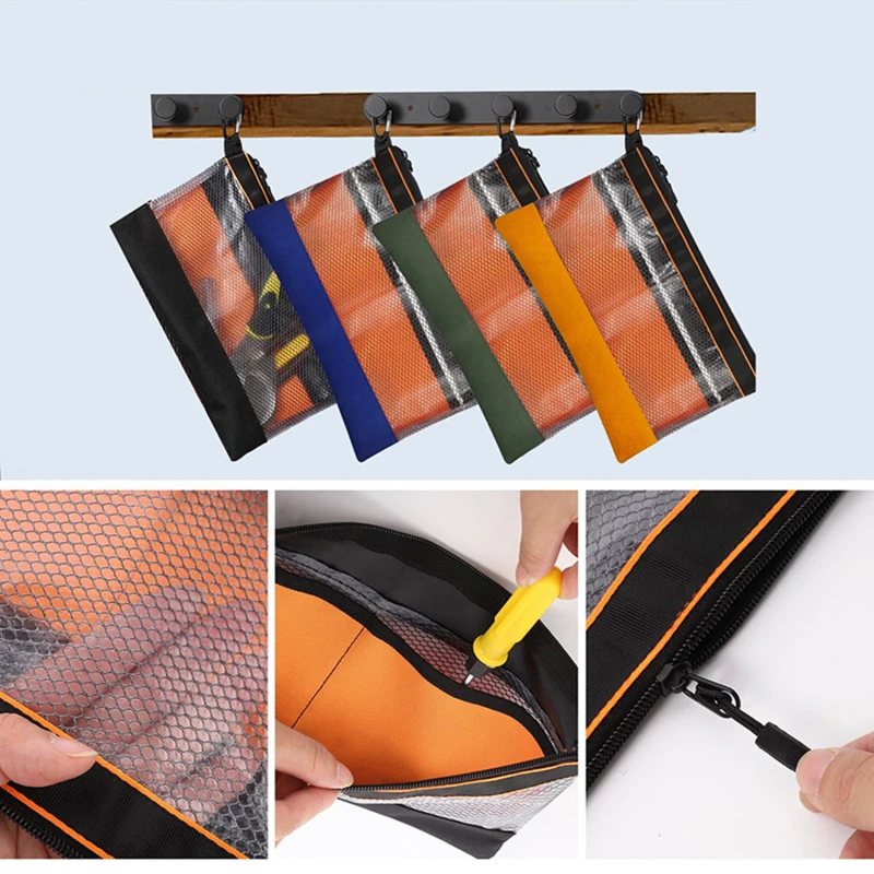 Transparent PVC Waterproof Multi-function Organizer Pouch Hardware Storage Electrician Repair Tool Bag