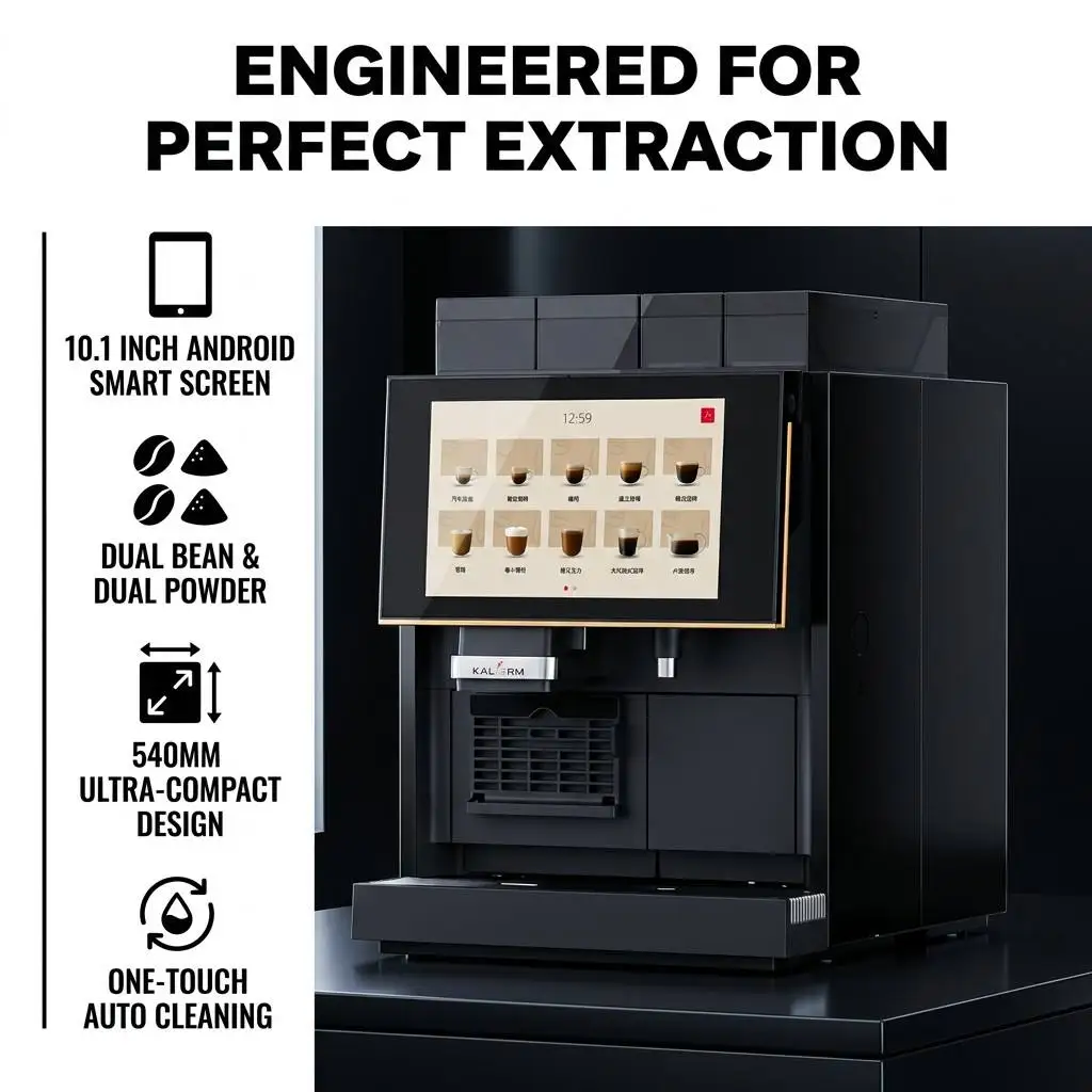 Hotel Business Fully Automatic Intelligent Fast Brewing Programmable Smart One Touch High Capacity Cafetera Expreso