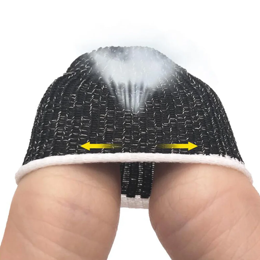 

10Pcs Conductive Fiber Finger Covers Oil-Proof Anti-Slip Thumb Sleeve for Mobile Games Improve Score White Edge