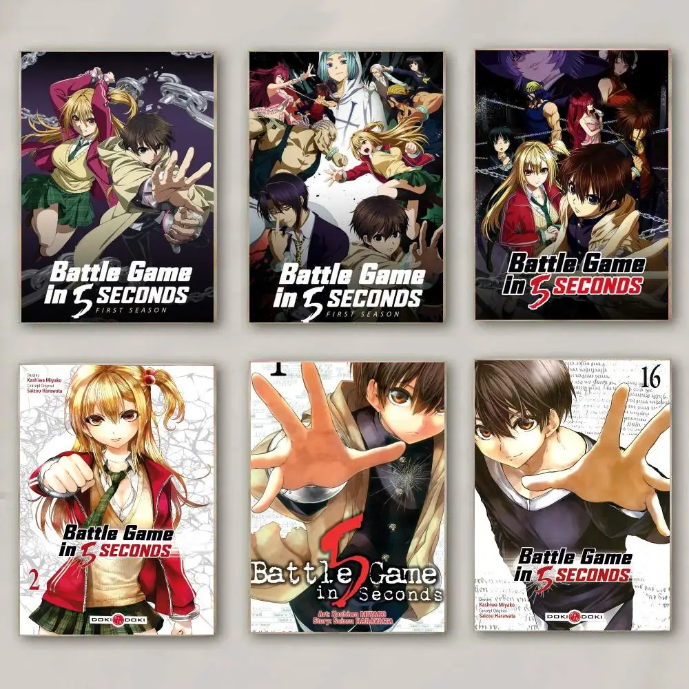 anime B-Battle Game in 5 Seconds-S Poster Modern Wall Decal for Living Room Cafe Office Bar and Bedroom