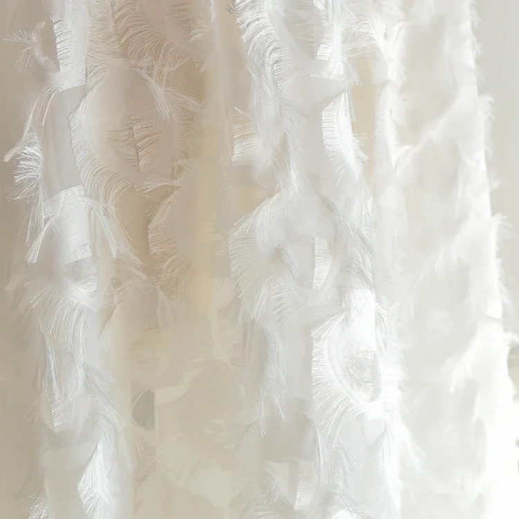 Feather Tassel Plate Flower Lace Fabric Wedding Dress Handmade Diy Fabric Clothing Decoration Material Skirt Accessories